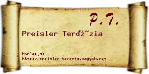 Preisler Terézia névjegykártya