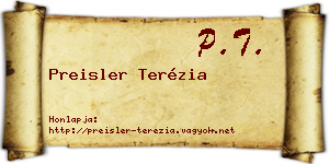 Preisler Terézia névjegykártya